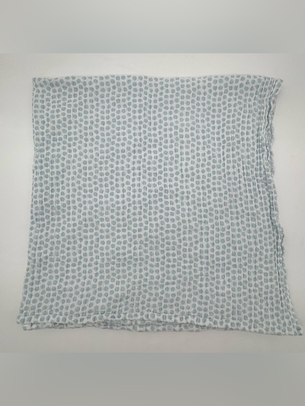 Le Petit Baby Muslin Swaddle Blanket In Aqua Polka Dot Pattern